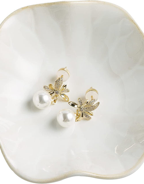 Load image into Gallery viewer, Jewelry Dish Tray, Ring Dish, Ceramic Trinket Tray, Key Bowl, Decorative Plate, for Friends Sisters Daughter Mother (Milky White)
