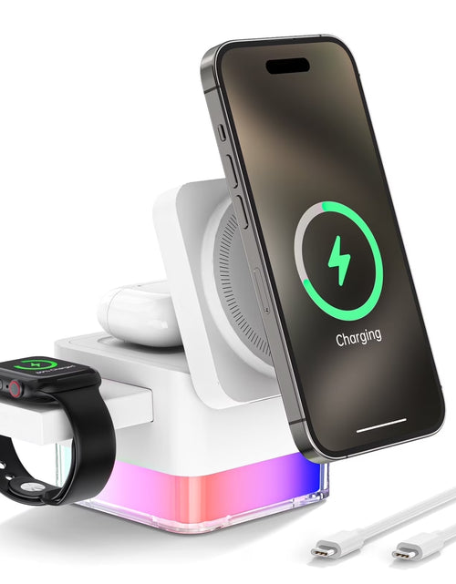 Load image into Gallery viewer, Wireless Charging Station, 3 in 1 Wireless Charger Stand for Multiple Iphone Devices, Wireless Charger for Iphone 16/15/14/13/12/Pro/Pro Max, Iwatch 10/SE/9/8/7/6/5/4/3/2, Airpods 2/3, White
